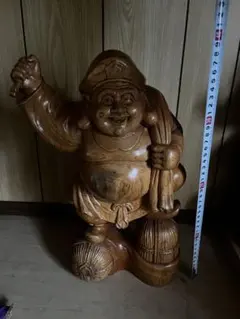 【子宝】貴重　骨董　銘木　開運　金運　布袋様　木彫り　一刀彫 子宝】貴重 骨董 銘木 開運 金運 布袋様 木彫り 一刀彫 - メルカリ