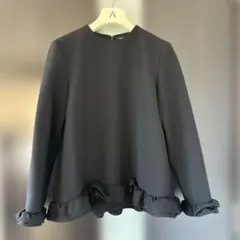 YOKOCHAN ヨーコチャン フリル ロングスリーブブラウス 38 黒