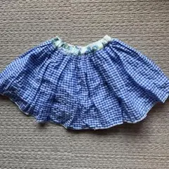 【1度着用】リバーシブルスカート　青×白　Mサイズ 100-110 5-6歳