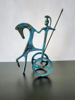 ヴィンテージ 民族工芸品 ギリシャの馬と戦車 置物 ブロンズ アンティーク ヴィンテージ 民族工芸品 ギリシャの馬と戦車 置物 ブロンズ