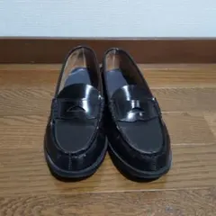 HARUTA 黒いレザー ローファー 23.5cm E