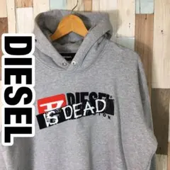 DIESEL ディーゼル　刺繍ロゴ　パーカー　グレー　メンズ S