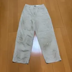 JOHNBULL ペイント加工 白デニムパンツ Sサイズ裾上げ済みアンプーファム JOHNBULL ペイント加工 白デニムパンツ Sサイズ裾上げ済み