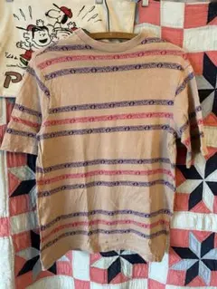 【希少】70s 80s hang teng ハンテン　マルチボーダーtシャツのサムネイル