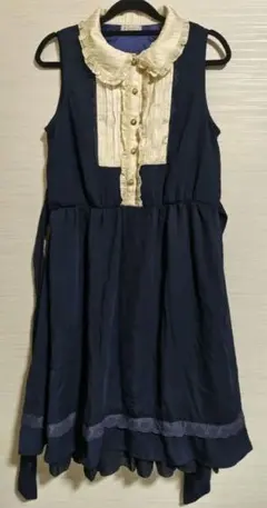 axesfam ネイビー ワンピース バッグフリル