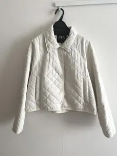ZARA クロップドキルティングシャツジャケット