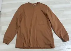 ユニクロU クルーネック ロングTシャツ　Mサイズ オレンジ