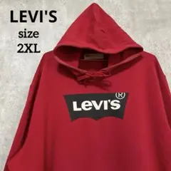 LEVI'S リーバイス　パーカー/スウェット　メンズ2XL ロゴ　大きめ　赤