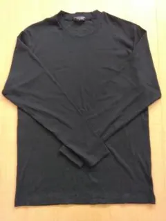 【美品】長袖 ブラック リブカットソー クルーネック サイズXL