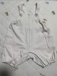 ホワイト コットンサロペット