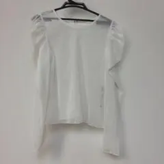 【新品】LOULOU WILLOUGHBYシースルー長袖ブラウス ホワイトのサムネイル