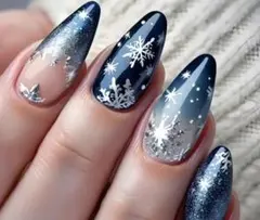 クリスマスネイルシール ブルースノーフレーク　雪の結晶