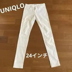美品 ユニクロ デニム ホワイト Gパン 24インチ ウルトラストレッチジーンズ