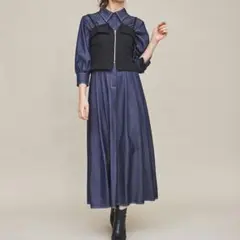 【 試着のみ 】ビスチェセット デニムライク ワンピース 2枚セット 美品