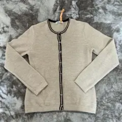 NEWYORKER ニットカーディガン 長袖 ベージュ　毛100