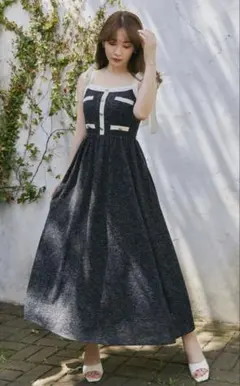 Her lip to Verona Tweed Long Dress - メルカリ