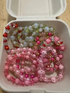 カラフルビーズブレスレット15本セット