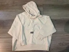 美品★アディダス　オーバーサイズ パーカー　オフホワイト　刺繍