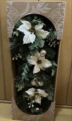 コニファーとゴールド クリスマススワッグ 横長スワッグ - メルカリ