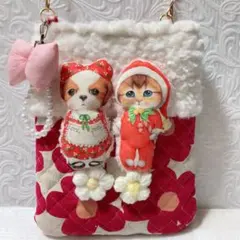 クリスマスあんこちゃん&ダリちゃんサコシュ　コヤンイサムチョン　プードルボア