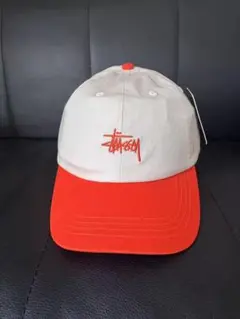 【新品未使用】Stussy ベースボールキャップ ホワイト オレンジのサムネイル
