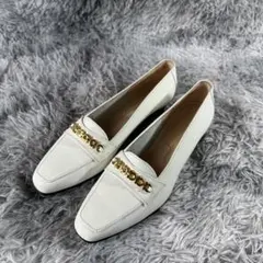 美品 Salvatore Ferragamo ガンチーニ ホワイト パンプス 7