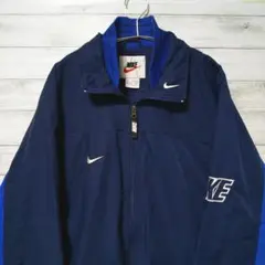 90's NIKE 銀タグ ナイキ 刺繍 ビッグロゴ バイカラー ジャケット