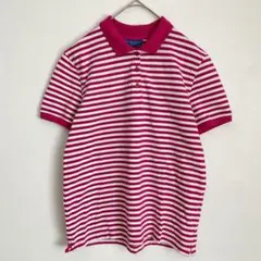 KAREN SCOTT ポロシャツ 半袖　【S】　ボーダー　ピンク　夏服