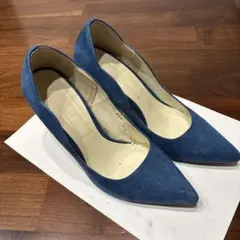 R&E✨青スエードパンプス　23cm