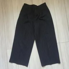 ブラックストライプ ワイドパンツ