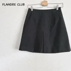 フランドルクラブ ウールミニスカート ダークグレー スリット M