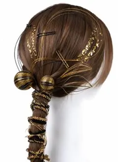 和装髪飾りセット 金箔付 ヘアアクセサリー ヘアアレンジ 成人式 七五三