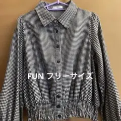 FUN チェック柄 長袖シャツ　フリーサイズのサムネイル