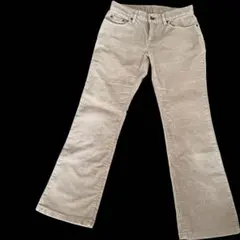 ユニクロコーデュロイ フレアパンツ ライトグレー