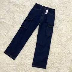 新品未使用　FELISSIMO カーゴデニム　ワイド　ストレート　パンツ