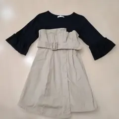 ikka ワンピース 130 黒・ベージュ