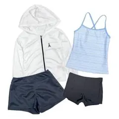 【訳アリ】パーソンズ 水着セット ラッシュパーカー付 女の子用 160cm