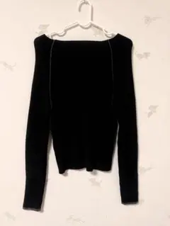 リブ編みオフショルダー長袖ニット4色セット