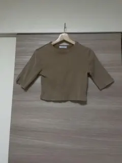 JEANASIS リブ クロップドTシャツ ブラウンのサムネイル