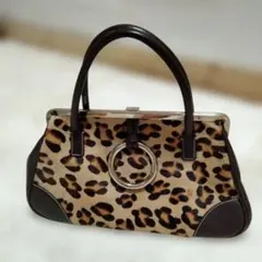 クロコ型押 ワンショルダーバッグ レザー レオパード ヒョウ柄 