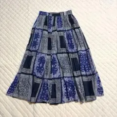 バンダナ柄 ペイズリー フレアロングスカート Y2K インド綿 古着