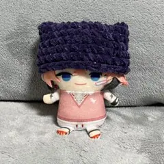 【紫 ニット帽】にじぱぺっと 10cmぬい ぬい帽子 ぬい服