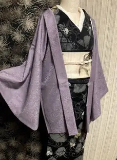【NEW】くすみパープル 小花地紋 羽織