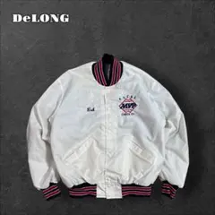 DeLONGデロングUSA製ナイロンスタジャンジャケット刺繍スポーツチーム古着