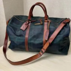 ポロ ラルフローレン PVC レザー 2WAYボストンバッグ グリーン ブラウン