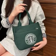 新入荷 スターバックス　トートバッグ　 緑　グリーン　大容量　新品未使用