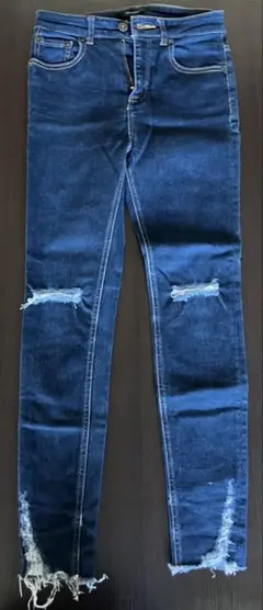 JEANASISダメージ加工スキニーデニム