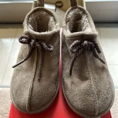 ブラウン スエード ファー付きブーツ