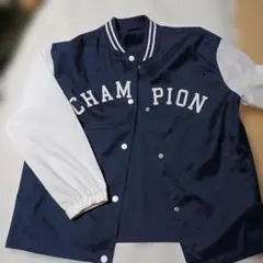 Champion スタジャン L ネイビー/ホワイト