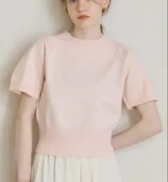 OLUN 半袖ニット ピンク　ハーフスリーブニット　Ｓサイズ